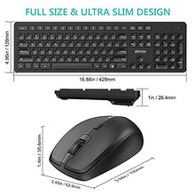 Load image into Gallery viewer, Wireless Keyboard Mouse Combo, BreSii Wireless Keyboard and Mouse Computer Keyboards Mouse Full-size Silent Slim 2.4GHz USB For kids E-Learning PC Desktop Computers Notebook Laptop Windows Office Home
