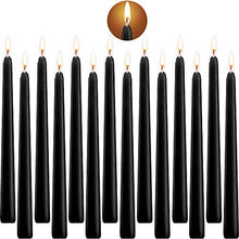 Load image into Gallery viewer, Tonsooze Black Taper Candles, 14 pcs Unscented Candles, 10 inch High, 3/4 inch Thick - 7.5 Hours Burning
