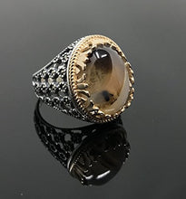 Load image into Gallery viewer, KAR Rare Find 925K Sterling Silver Yemeni Agate(Aqeeq) Men's Ring P5D (10)
