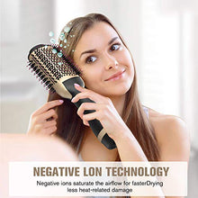 Load image into Gallery viewer, Hot Air Brush, Bongtai Hair Dryer Brush Hair Dryer &amp; Volumizer 3 in 1 Brush Blow Dryer Styler for Rotating Straightening, Curling, Salon Negative Ion Ceramic Blow Dryer Brush(Golden)
