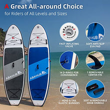 Load image into Gallery viewer, Abahub Inflatable SUP, Wide 10'6" x 34" x 6" iSUP, Blue Standup Paddleboard with Adjustable Carbon Fiber Paddle, Kayak Seat, for Yoga, Paddle Board, Kayaking, Surf, Canoe, Fishing
