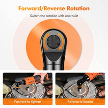 Load image into Gallery viewer, Cordless Ratchet Wrench Set, Electric Ratcheting Wrench Tool Kit 3/8" 45 Ft-lbs 400 RPM 16.8V, w/2-Pack Lithium-Ion Batteries 8 Sockets LED Light Ideal for Garages Heavy Duty
