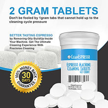Load image into Gallery viewer, CleanEspresso Espresso Machine Cleaning Tablets and Filters For Breville Espresso Machines (40 Tablets + 6 Filters) - 2 Gram Cleaning Tablets &amp; Replacement Water Filter - Espresso Cleaner Accessories
