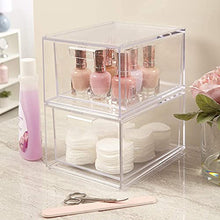 Load image into Gallery viewer, STORi Audrey Stackable Cosmetic Organizer Drawers 4-1/2" Tall | set of 2 Clear
