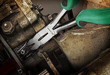 Load image into Gallery viewer, SATA Straight Body Double x-Pliers, with Green Handles &amp; A Long-Nose Design for Access in Tight Spaces - ST70711, 45° Tip
