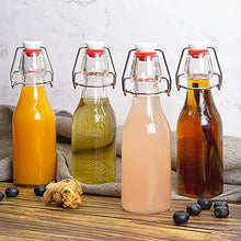 Load image into Gallery viewer, 8oz Swing Top Bottles - Glass Beer Bottle with Airtight Rubber Seal Flip Caps for Home Brewing Kombucha, Beverages, Oil, Vinegar, Water, Soda, Kefir (9 Pack)
