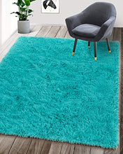 Load image into Gallery viewer, Foxmas Ultra Soft Fluffy Area Rugs for Bedroom Kids Room Plush Shaggy Nursery Rug Furry Throw Carpets for Boys Girls, College Dorm Fuzzy Rugs Living Room Home Decorate Rug, 3ft x 5ft, Turquoise Blue
