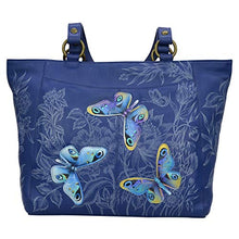 Load image into Gallery viewer, Anuschka Women’s Genuine Leather Classic Work Tote - Hand Painted Exterior - Garden of Delights

