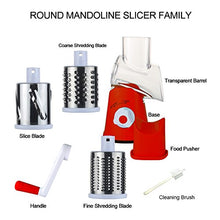Load image into Gallery viewer, Cambom Rotary Cheese Grater Shredder Chopper Round Tumbling Box Mandoline Slicer Nut Grinder Vegetable Slicer, Hash Brown, Potato with Strong Suction Base
