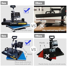 Load image into Gallery viewer, BetterSub Heat Press 12x15 Inch Combo 5 in 1 Heat Press Machine for T-Shirt Mug Hat Plate Cap Pattern Printing Heat Transfer Digital Industrial-Quality Sublimation Machine 360 Degree Swivel
