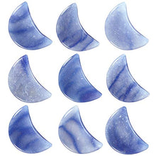 Load image into Gallery viewer, mookaitedecor Set of 5 Moon Shape Healing Crystal Pocket Palm Stones, Polished Reiki Stone for Chakra Balancing, Jewelry Making, Home Decoration, Blue Aventurine
