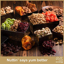 Load image into Gallery viewer, Christmas Gift Basket Holiday Dried Fruit &amp; Nuts Black Tower + Ribbon (12 Assortments) Gourmet Food Bouquet Xmas Arrangement Platter, Birthday Care Package, Healthy Kosher Snack Box - Adults Men Women
