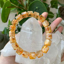 Load image into Gallery viewer, Handmade Genuine Citrine Crystal Stretch Bracelet, Abundance Stone Birthstone Chakra Healing Gemstone Crystal Beads Adjustable Bangle Jewelry Gift for Men Women
