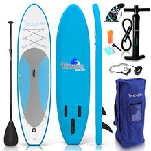 Load image into Gallery viewer, SereneLife Inflatable Stand Up Paddle Board (6 Inches Thick) with Premium Accessories &amp; CarryBag | Wide Stance, Bottom Fin for Paddling, Surf Control, Non-Slip Deck
