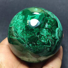 Load image into Gallery viewer, DingSheng Natural Green Malachite Ball Quartz Crystal Sphere Mineral Specimen Healing Crystal Stone Home Dcoration &amp; Free Pouch &amp; Wood Stand (50-53mm)
