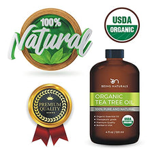 Load image into Gallery viewer, Organic Tea Tree Essential Oil - Huge 4 FL OZ - 100% Pure &amp; Natural – Premium Natural Oil with Glass Dropper (Tea Tree Oil, 4 fl oz)
