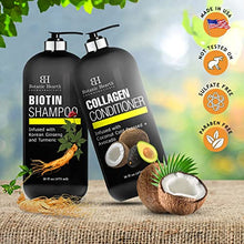 Load image into Gallery viewer, Botanic Hearth Biotin Shampoo and Conditioner with Collagen - Fights Hair Loss &amp; Thinning with Korean Ginseng &amp; Turmeric, Conditioner Promotes Hair Growth with Avocado and Coconut - 16 fl oz x 2
