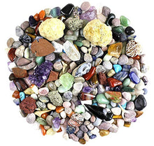 Load image into Gallery viewer, Dancing Bear Rock &amp; Mineral Collection Activity Kit (200+Pcs) with Geodes, Shark Teeth Fossils, Arrowheads, Crystals, Gemstones for Kids, Rock Book, Treasure Hunt ID Sheet, STEM Science Education
