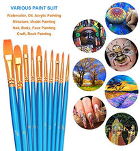 Load image into Gallery viewer, BOSOBO Paint Brushes Set, 2 Pack 20 Pcs Round Pointed Tip Paintbrushes Nylon Hair Artist Acrylic Paint Brushes for Acrylic Oil Watercolor, Face Nail Art, Miniature Detailing and Rock Painting, Blue
