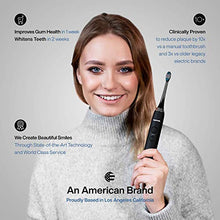 Load image into Gallery viewer, AquaSonic Black Series PRO Ultra Whitening 40,000 VPM Rechargeable Electric Toothbrush w/Revolutionary Wireless Charging Glass, 6 Adaptive Proflex Brush Heads &amp; Travel Case - 4 Modes w Smart Timer

