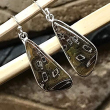 Load image into Gallery viewer, Natural Green Moss Agate 925 Solid Sterling Silver Earrings 40mm

