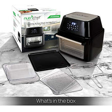 Load image into Gallery viewer, NutriChef PKAIRFR96 1800W High Power Air Fryer Plus Food Dehydrator And Rotisserie Oven Combo-17+ Quart, (L x W x H): 11.8’’ x 9.8’’ x 7.5’’, Black
