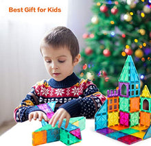 Load image into Gallery viewer, Neoformers Magnetic Building Tiles, 110 Pcs 3D Magnetic Building Blocks Set for Kids, STEM Educational Preschool Magnet Toys for Toddlers Boys Girls 3 4 5 6 7 8 Year Old with 2 Cars
