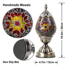 Load image into Gallery viewer, Marrakech Turkish Table Lamp Christmas Decorations Gift Mosaic Glass Egg Shaped Bedside Lamp Moroccan Lantern Desk Night Light Lamps for Living Room Bedroom
