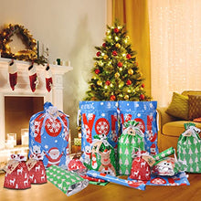 Load image into Gallery viewer, Christmas Gift Bags Assorted Sizes, 22pcs Drawstrings Christmas Bags For Gifts, Presents Wrapping Bags Favor Goody Bags Reusable Plastic Xmas Holiday Gift Bag Bulk Extra Large/Big/Medium/Small Size

