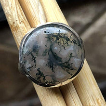 Load image into Gallery viewer, Natural Green Moss Agate 925 Solid Sterling Silver Ring Size 5.75
