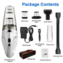 Load image into Gallery viewer, Handheld Vacuum Cleaner, Car Vacuum Cleaner, Rechargeable High Power Cordless with Quick Charge, LED Light, Hand Vac for Home and Car Cleaning, Wet &amp; Dry

