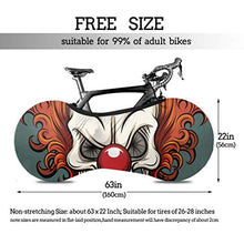 Load image into Gallery viewer, XINLU Evil Scary Clown Monster Bicycles Covers Wheel Cover Bike Bicycle Dust Cover Wheel Cover Keeps Floors and Walls Dirt-Free Fit Almost All Bicycles

