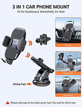 Load image into Gallery viewer, TORRAS [Ultra-Durable] Cell Phone Holder for Car, Universal Car Phone Holder Mount Dashboard Windshield Vent Compatible with iPhone 13 12 11 Pro Max XS X XR, Samsung Galaxy S20+Ultra S10 Note 10 Plus
