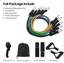 Load image into Gallery viewer, ARAZ Elastic Bands for Exercise - 5-Piece Workout Equipment - Portable Home Gym Accessories Stackable Up to 150 lbs. - Excellent Muscle Builder for Arms, Back, Leg, Chest, Belly, Glutes
