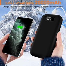 Load image into Gallery viewer, COMLIFE Portable Hand Warmer, 20000mAh Electric Camping Long-Lasting Pocket Warmer &amp; Reusable Larger Capacity Type-C Power Bank, Single/Dual-Sided Quick Heating, LED Display, Up to 14 Hours of Heat
