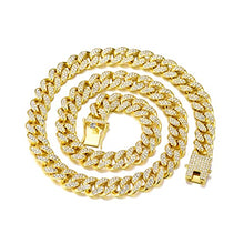 Load image into Gallery viewer, FEEL STYLE Mens Cuban Link Chain Gold Silver Plated Bling Miami Cuban Necklace Diamond Chain for Men13MM Iced Out Hip Hop Jewelry

