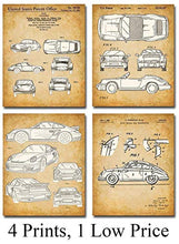 Load image into Gallery viewer, Original Porsche Patent Prints - Set of Four Photos (8x10) Unframed - Makes a Great Gift Under $20 for Car Lovers
