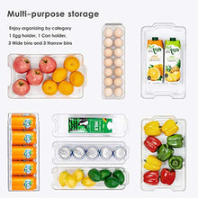 Load image into Gallery viewer, HOOJO Fridge Organizer Bins, Set of 8 Plastic Refrigerator Pantry Organizers for Freezer and Pantry, Kitchen Cabinets, BPA-Free, Clear
