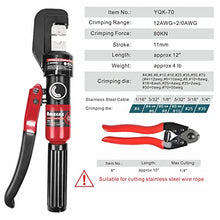 Load image into Gallery viewer, AMZCNC Hydraulic Hand Crimper Tool for Stainless Steel Cable Railing Fittings for 1/16" 1/8" 3/16" 1/4" Cable –Wire Swaging Tool 8 Ton and Stainless Steel Cable Cutter
