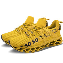 Load image into Gallery viewer, COKAFIL Mens Athletic Walking Blade Running Tennis Shoes Fashion Sneakers, Yellow, 7.5
