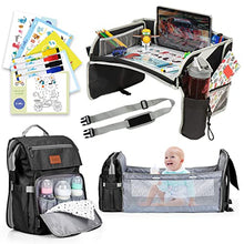 Load image into Gallery viewer, Travel Bundle: Kids Travel Tray &amp; Baby Diaper Bag Backpack with Changing Station for Boys and Girls
