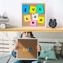 Load image into Gallery viewer, Board2by Cork Bulletin Boards 12 X 12, White Framed Cork Tiles, Wall Mounted Corkboards for Walls, Small Pin Board 1/2 Inch Thick, Mini Wall Bulleting Board with 16 Push Pin Wood Clips, 4 Pack
