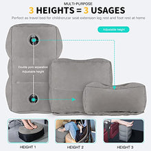 Load image into Gallery viewer, Inflatable Travel Foot Rest Pillow,Toddler &amp; Kids Airplane Bed,Airplane Foot Rest for Kids and Adults,Adjustable Height Foot Pillow, Inflatable Foot Rest for Airplane Travel, Car,Train,Office (Grey)
