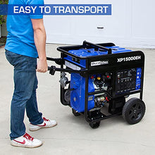 Load image into Gallery viewer, DuroMax XP15000EH Dual Fuel Portable Generator-15000 Watt Gas or Propane Powered Electric Start-Home Back Up &amp; RV Ready, 50 State Approved, Blue and Black
