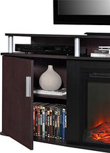Load image into Gallery viewer, Ameriwood Home Carson Electric Fireplace TV Console for TVs up to 70",  Cherry
