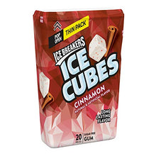 Load image into Gallery viewer, ICE BREAKERS ICE CUBES Cinnamon Flavored Sugar Free Chewing Gum, Made with Xylitol, 1.62 oz Thin Packs (6 Count)
