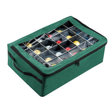 Load image into Gallery viewer, Tiny Tim Totes Green Premium | 48 Christmas Ornament Organizer Storage Box Case
