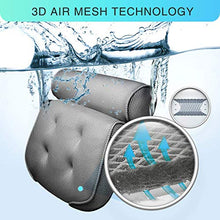 Load image into Gallery viewer, ESSORT Bath Tray and Bath Pillow Combo, Air Mesh Bathroom Cushion for Head, Neck, Shoulder Support, Bathtub Caddy Tray Adjustable Holder

