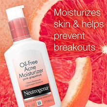 Load image into Gallery viewer, Neutrogena Oil Free Acne Facial Moisturizer with.5% Salicylic Acid Acne Treatment, Pink Grapefruit Acne Fighting Face Lotion for Breakouts, Non-Greasy &amp; Non-Comedogenic, 4 fl. oz
