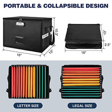 Load image into Gallery viewer, File Organizer with Lock, TREONYIA 16"(L)*13"(W)*10.3"(H) Large Fireproof Document Bag Portable Important Document Organizer for Office, Home or Travel, for Files/Letter/Legal Folder/Laptop-Black
